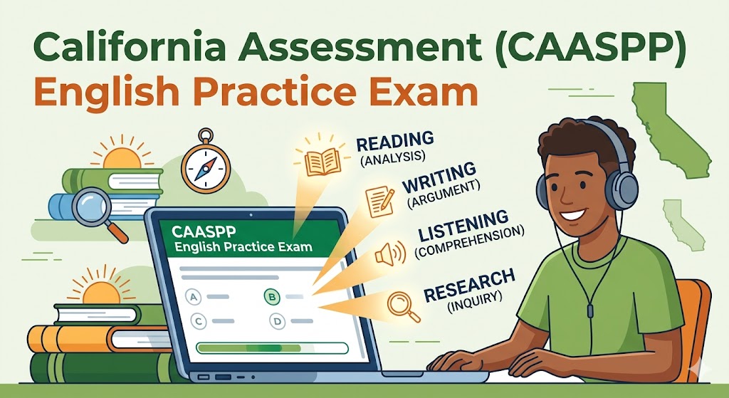 California Assessment of Student Performance and Progress (CAASPP) English Practice Exam Banner