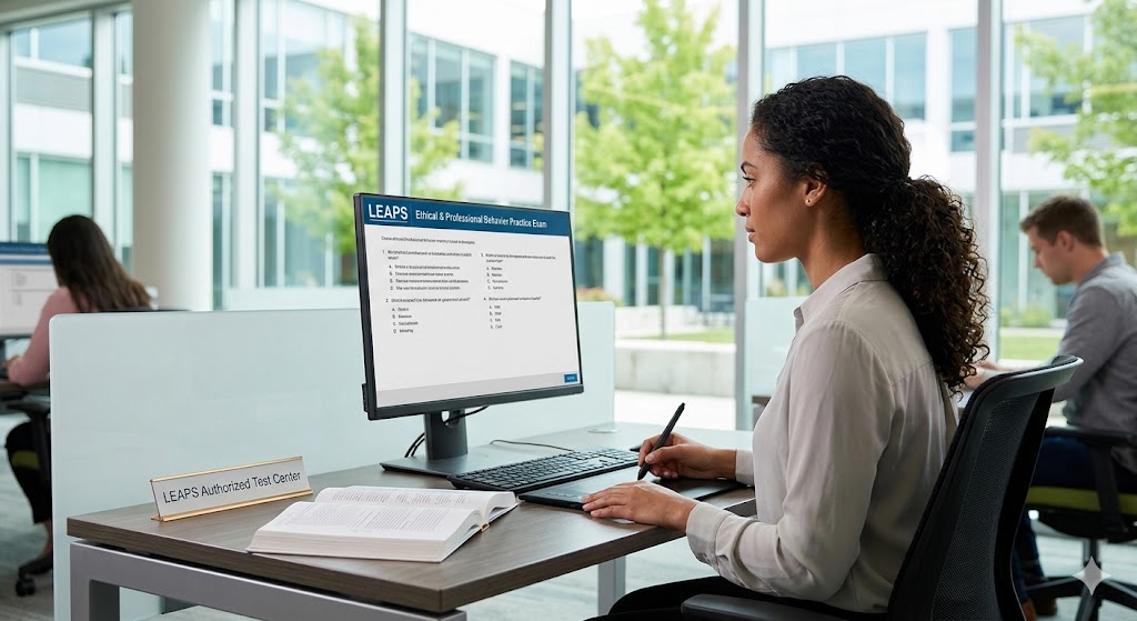 Learning, Education, and Applied Professional Skills (LEAPS) Ethical & Professional Behavior Practice Exam Banner