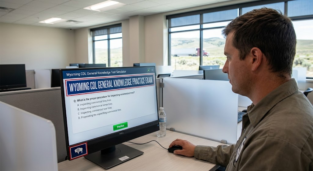 Wyoming CDL General Knowledge Test Simulator Banner
