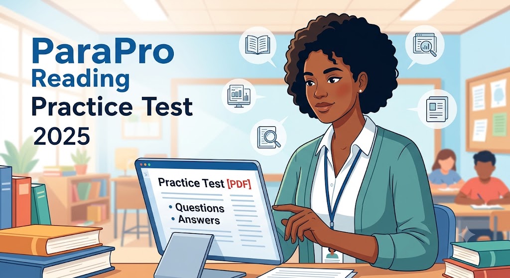 ParaPro Reading Practice Test 2025 [PDF] Questions Answers Banner