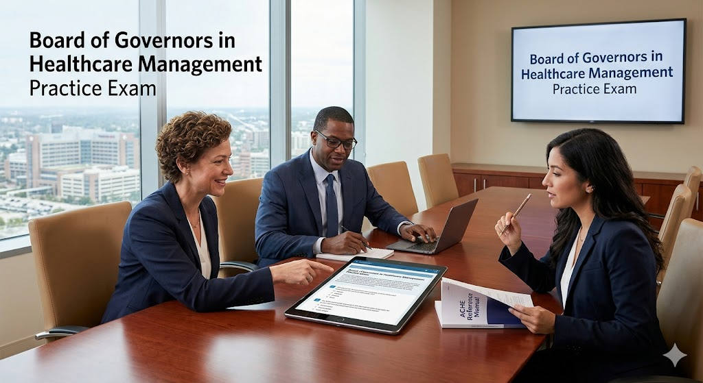 Board of Governors in Healthcare Management (ACHE) Practice Exam Banner