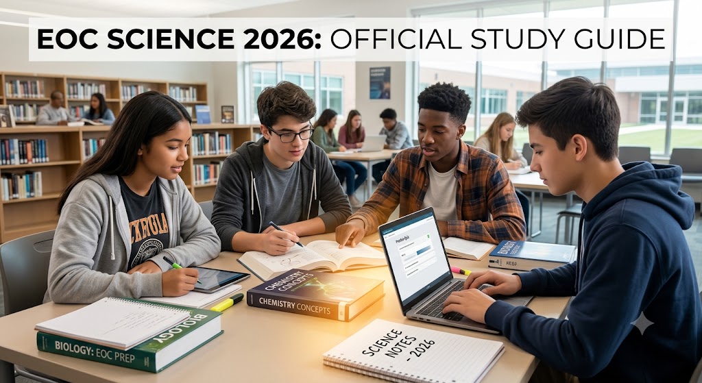 EOC Science Practice Test 2026 Official Study Guide Banner