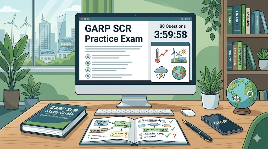 GARP Sustainability and Climate Risk (SCR) Practice Exam Banner