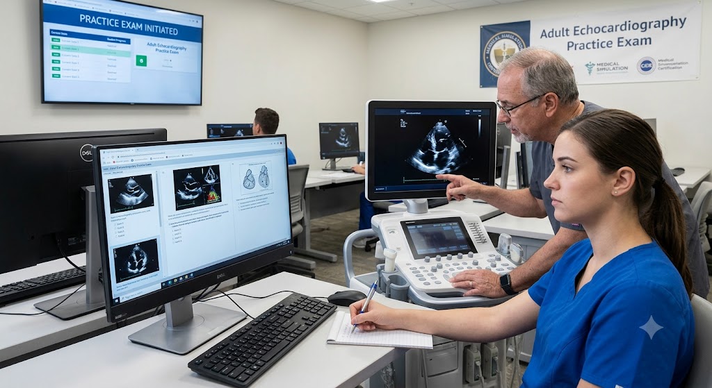 Adult Echocardiography Practice Exam Banner