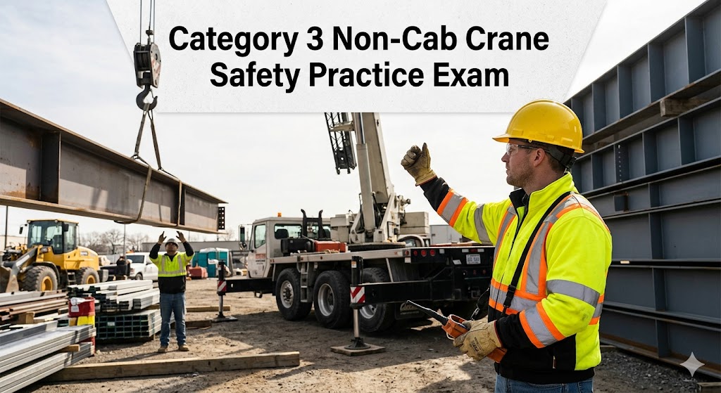 Category 3 Non-Cab Operated Crane Safety Practice Test Banner