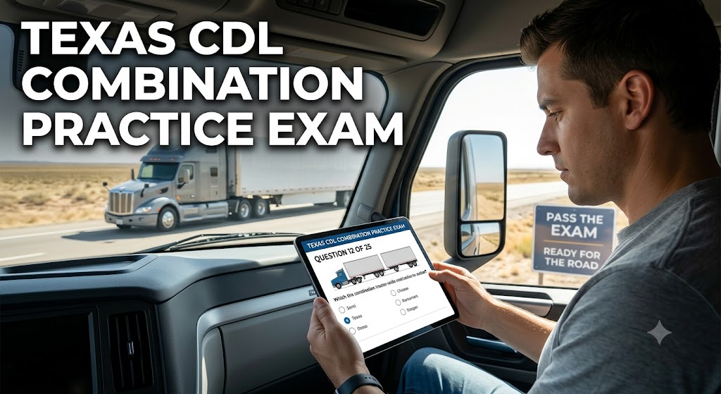 Texas CDL Combination Practice Test Banner
