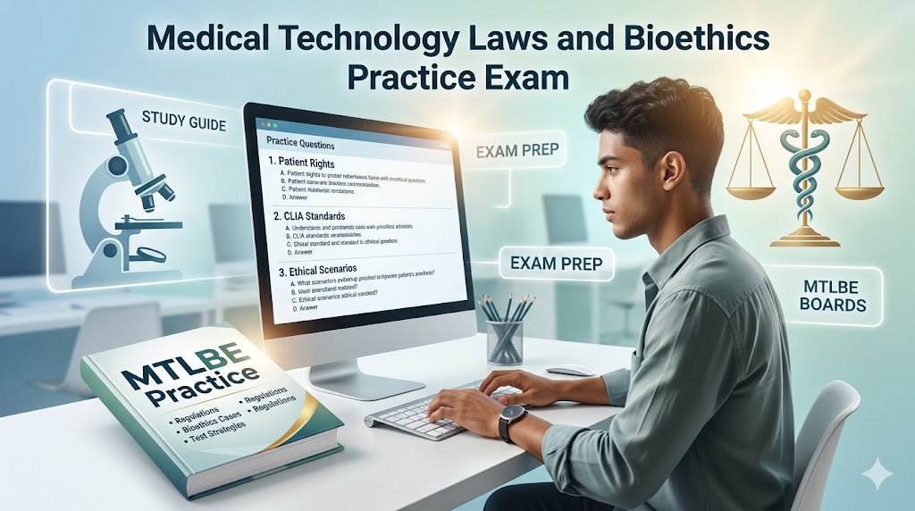 Medical Technology Laws and Bioethics (MTLBE) for Boards Practice Test Banner