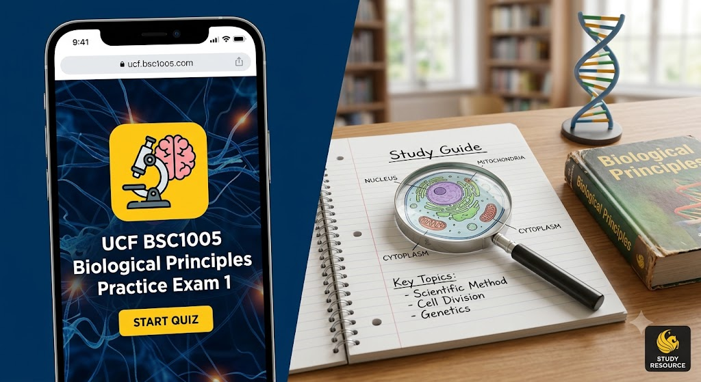 University of Central Florida (UCF) BSC1005 Biological Principles Practice Exam 1 Banner