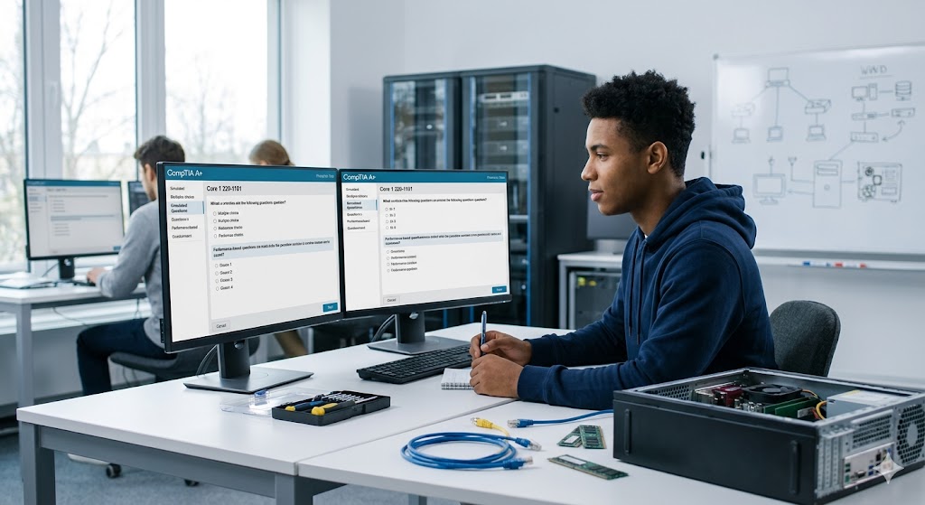 CompTIA A+ Core 1 (220-1201) Practice Exam Banner