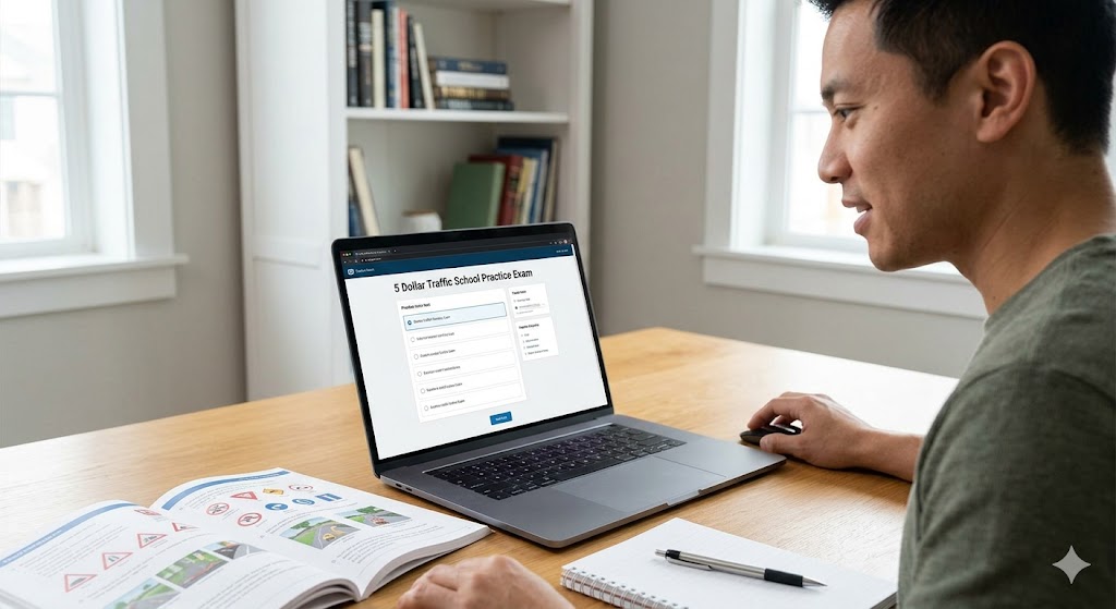 5 Dollar Traffic School Practice Exam Banner