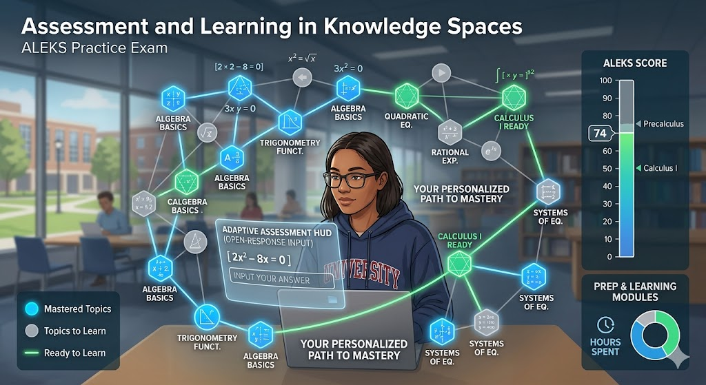 Assessment and Learning in Knowledge Spaces (ALEKS) Practice Exam Banner