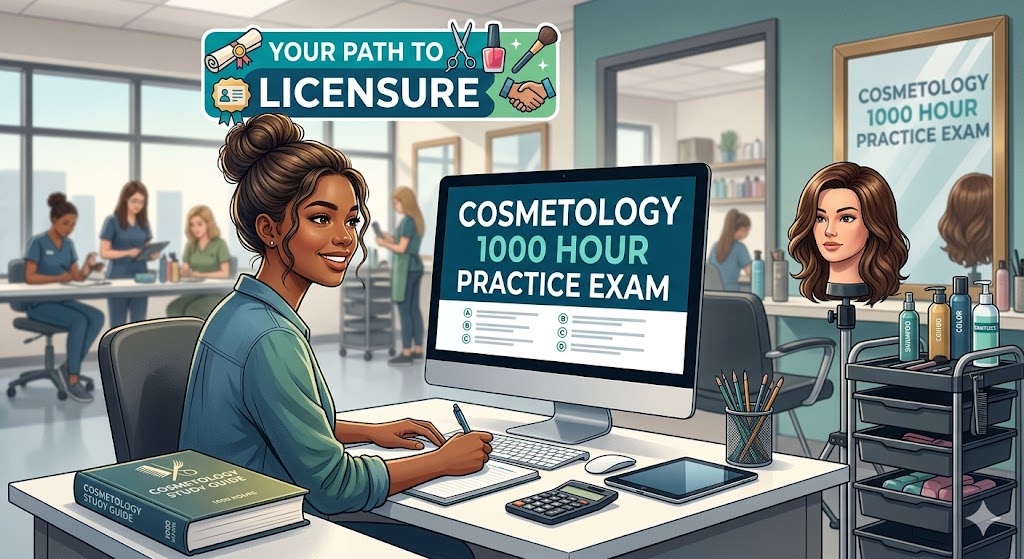 Cosmetology 1000 Hour Practice Exam Banner