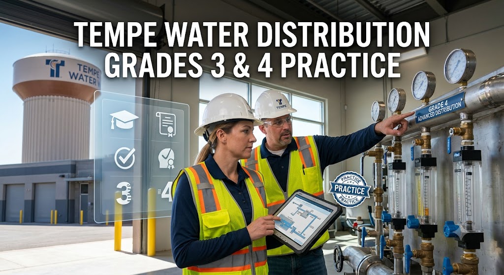 Tempe Arizona Water Distribution Grade 3 & 4 Practice Exam Banner