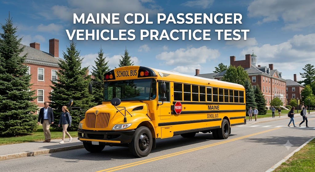 Maine CDL Passenger Vehicles Practice Test Banner