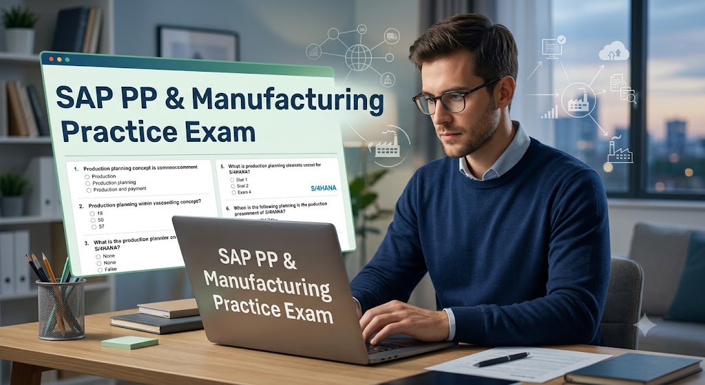 SAP Production Planning & Manufacturing Practice Exam Banner