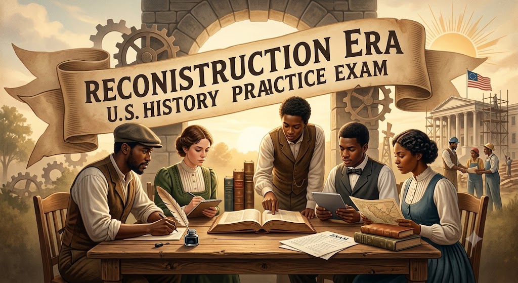 Reconstruction Era in U.S. History Practice Test Banner
