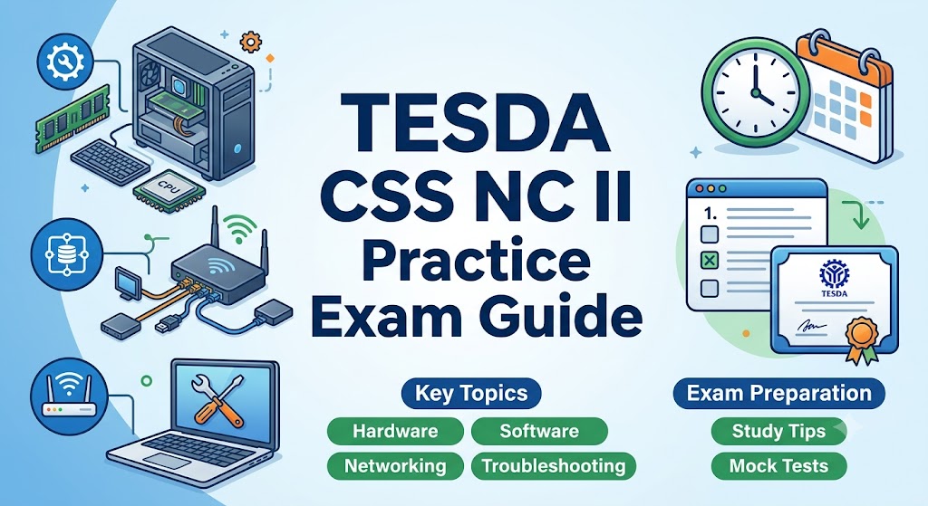 TESDA Computer Systems Servicing (CSS) NC II Practice Exam Banner