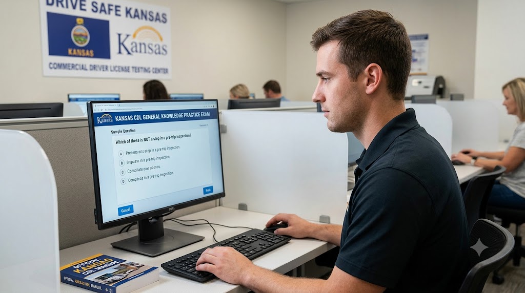 Kansas CDL General Knowledge Test Simulator Banner