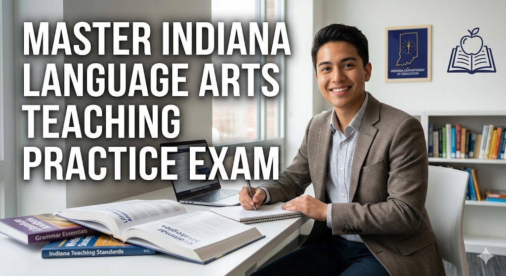 Indiana Licensing Language Arts for Teaching Practice Exam Banner