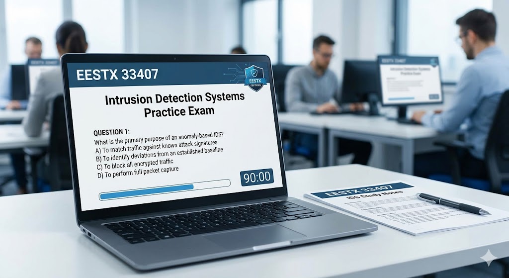 EESTX 33407 Intrusion Detection Systems Practice Exam Banner