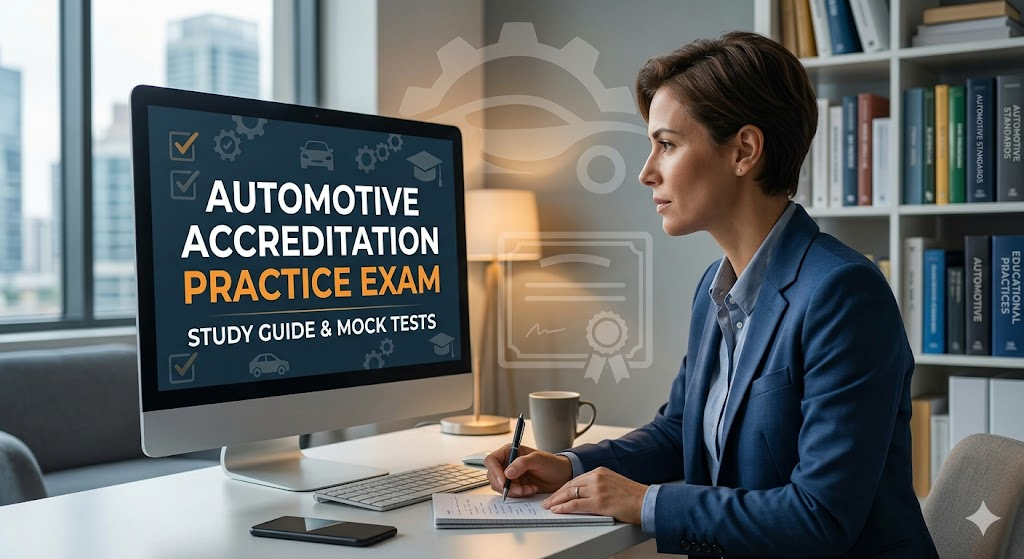 Automotive Program Accreditation and Certification Practice Exam Banner
