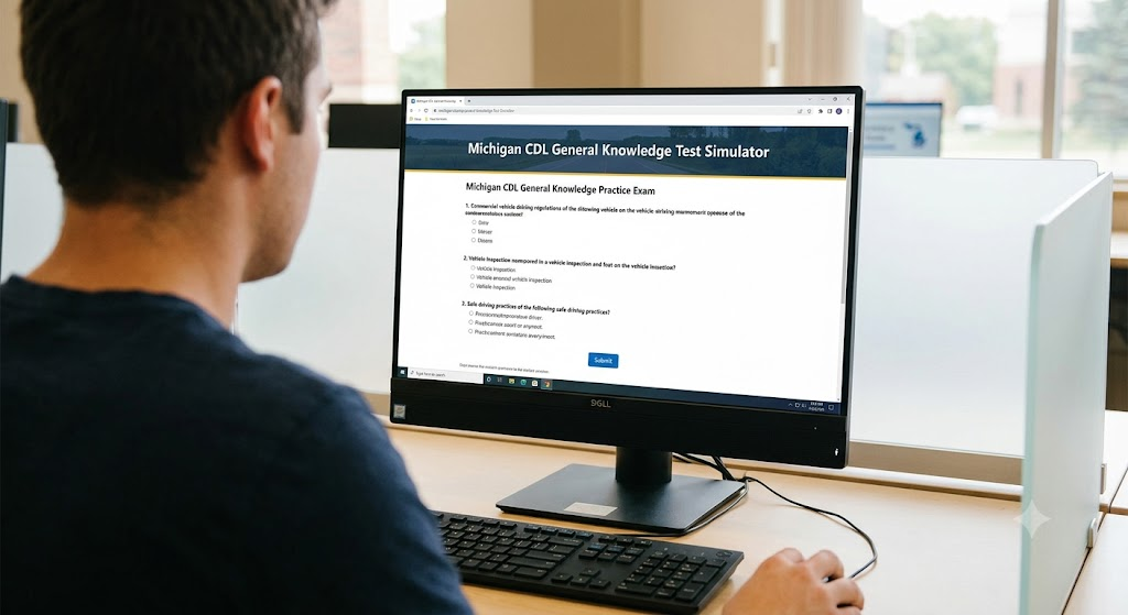 Michigan CDL General Knowledge Test Simulator Banner