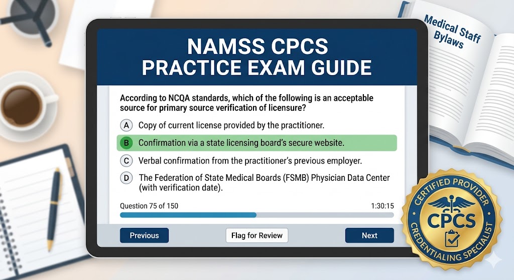 Certified Provider Credentialing Specialist (CPCS) Practice Exam Banner