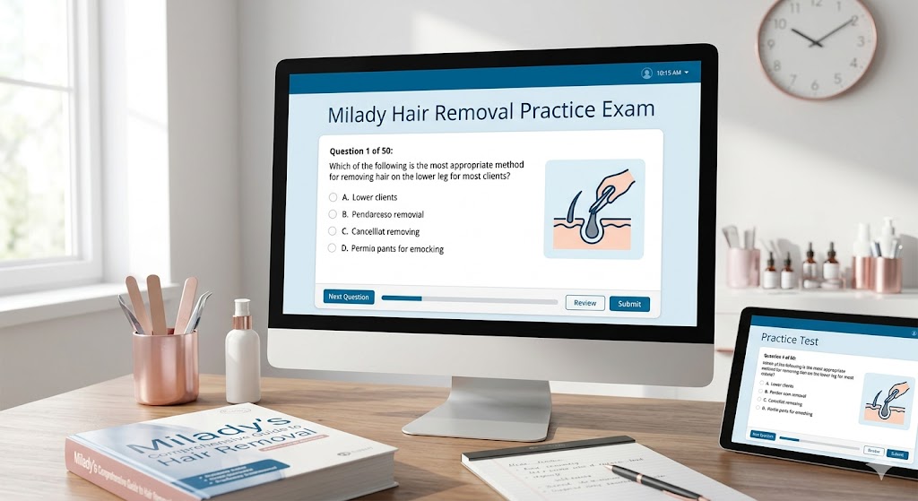 Milady Hair Removal Practice Exam Banner