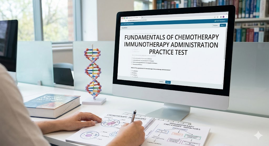 Fundamentals of Chemotherapy Immunotherapy Administration Practice Test Banner