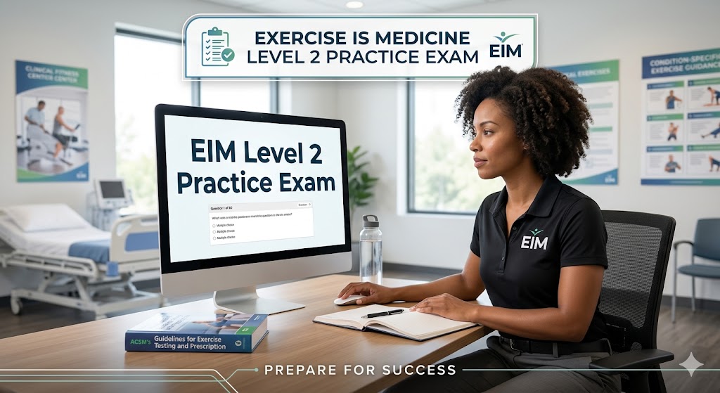 Exercise is Medicine (EIM) Level 2 Practice Exam Banner