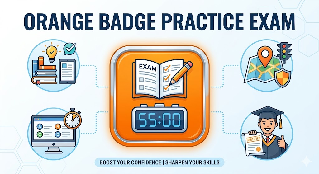 Orange Badge Practice Exam Banner