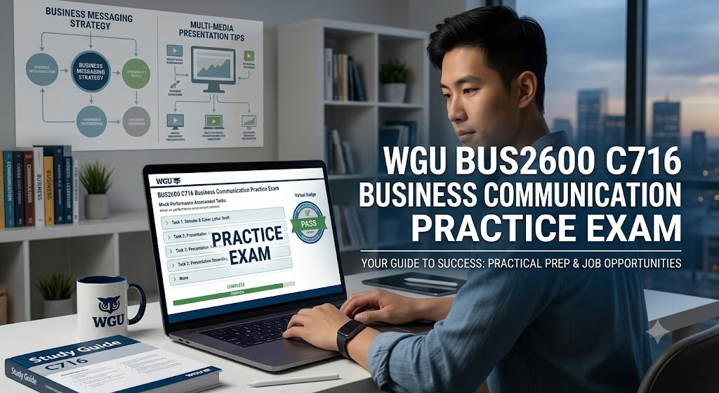 Western Governors University (WGU) BUS2600 C716 Business Communication Practice Exam Banner