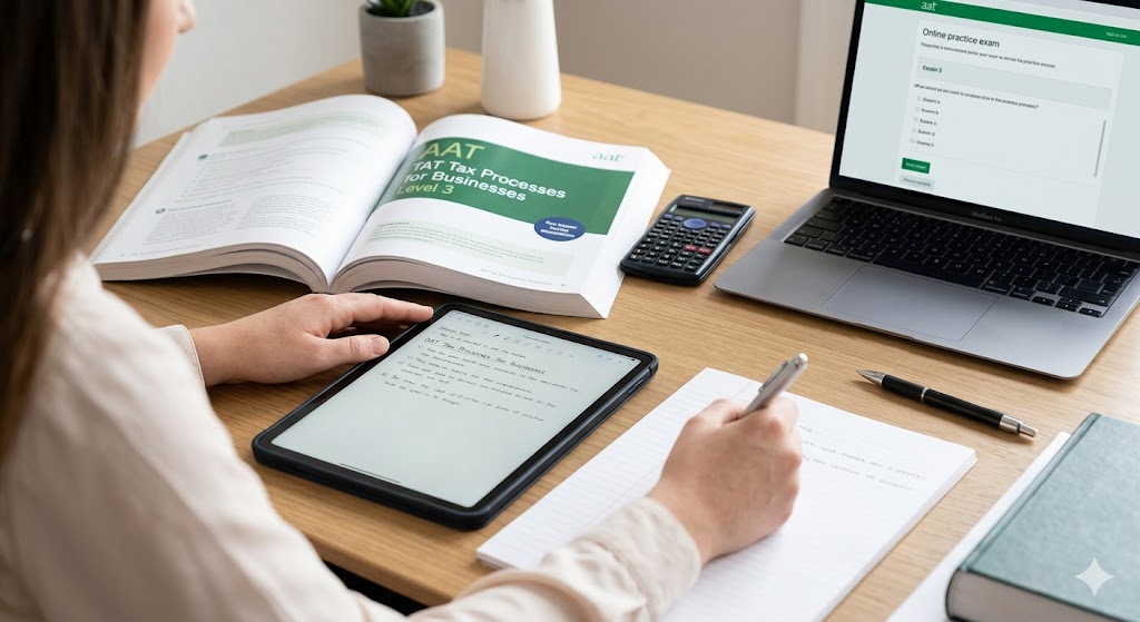 AAT Tax Processes for Businesses Practice Exam Banner