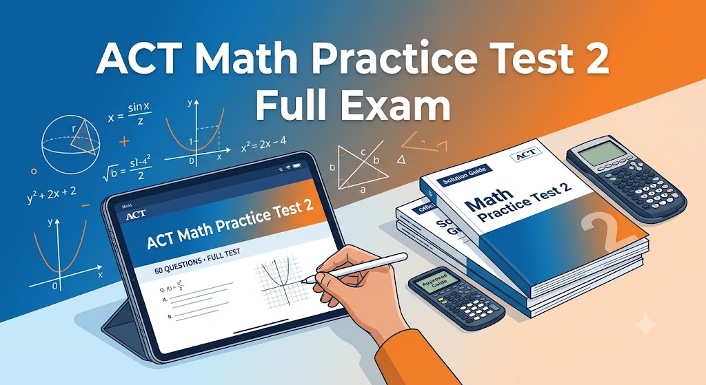 ACT Math Practice Test 2 (60 Question Full Test with PDF and Solution) Banner