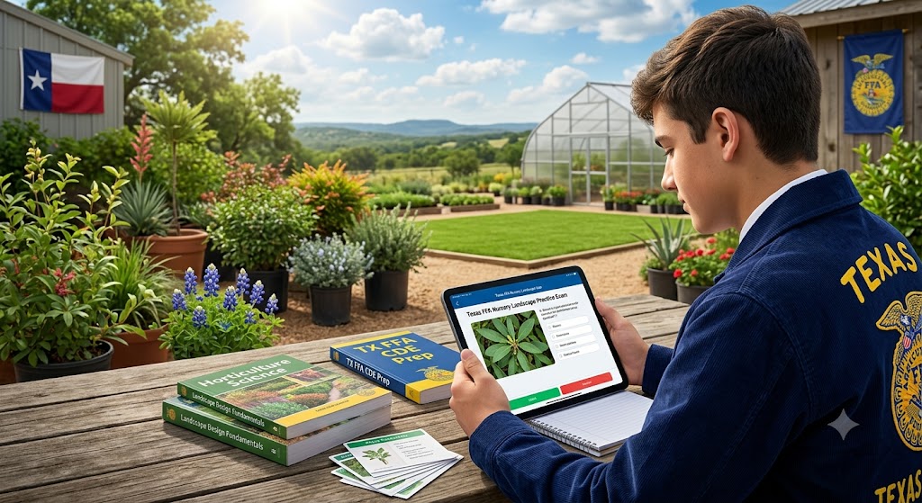 Texas FFA Nursery Landscape Practice Exam Banner