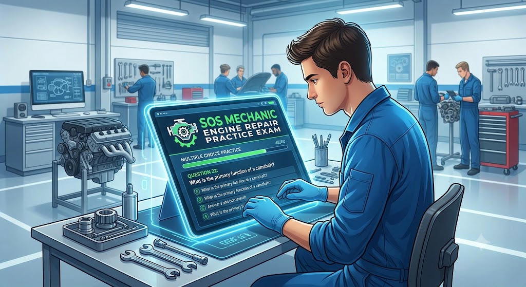 SOS Mechanic Certificate – Engine Repair Practice Exam Banner