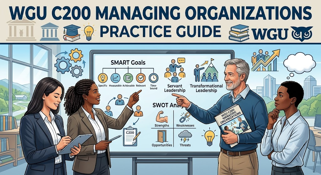 Western Governors University (WGU) MGMT5000 C200 Managing Organizations and Leading People Practice Exam Banner