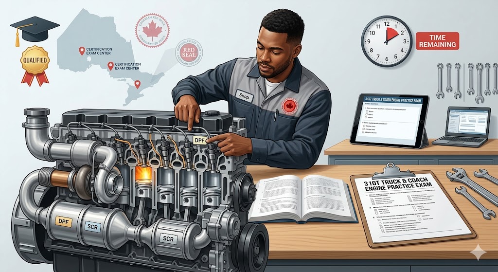 Certificate of Qualification (C of Q) 310T Truck and Coach Technician – Engine Practice Test Banner