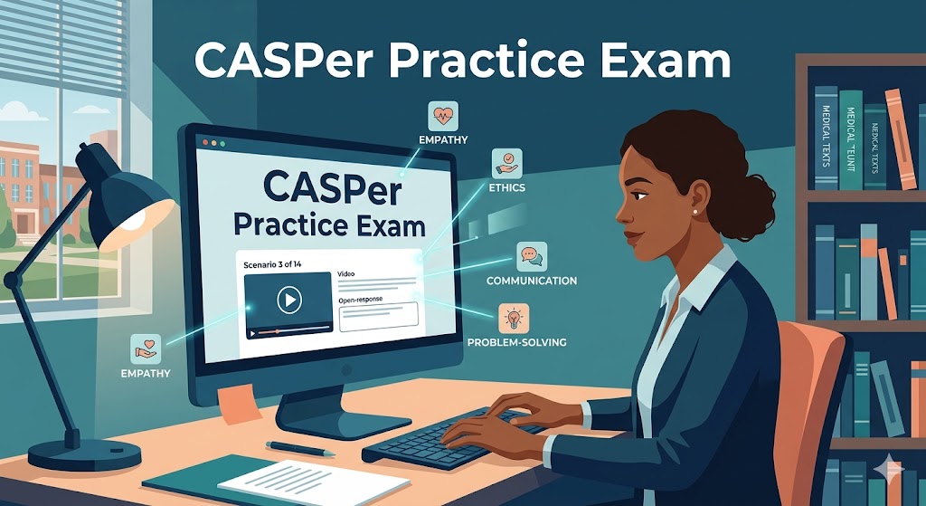 Computer-based Assessment for Sampling Personal Characteristics (CASPer) Practice Test Banner