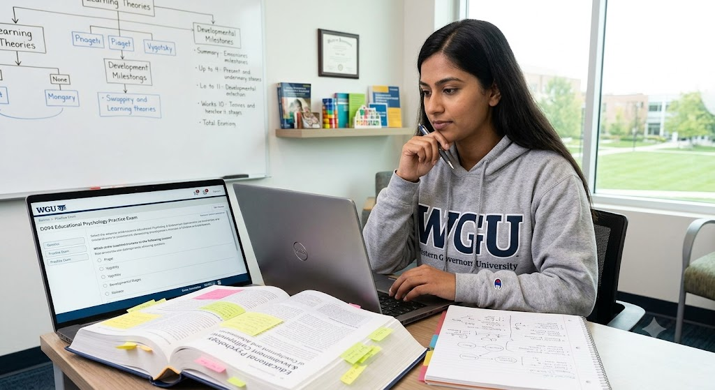 Western Governors University (WGU) EDUC2216 D094 Educational Psychology and Development of Children and Adolescents Practice Exam Banner