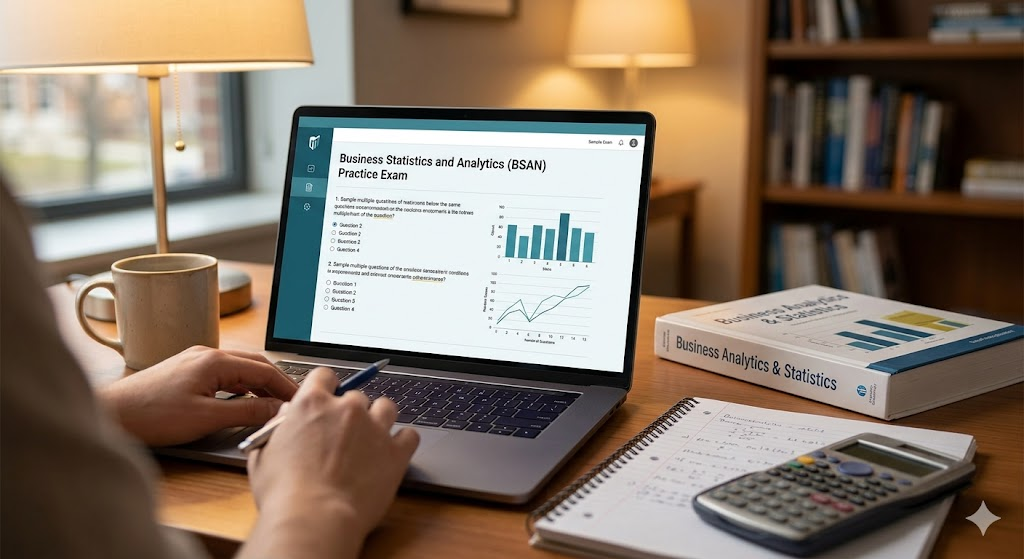 Business Statistics and Analytics (BSAN) Practice Test Banner